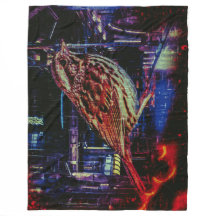 Cyberpunk Sparrow i Neon Cityscape