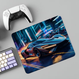 Cyberpunk Speedster: Futuristiska Supercar i City Musmatta