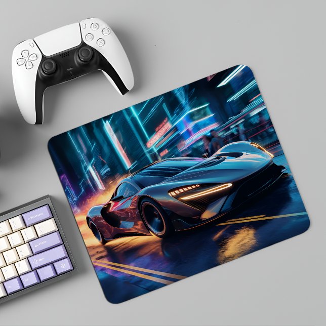 Cyberpunk Speedster: Futuristiska Supercar i City Musmatta (Skapare uppladdad)