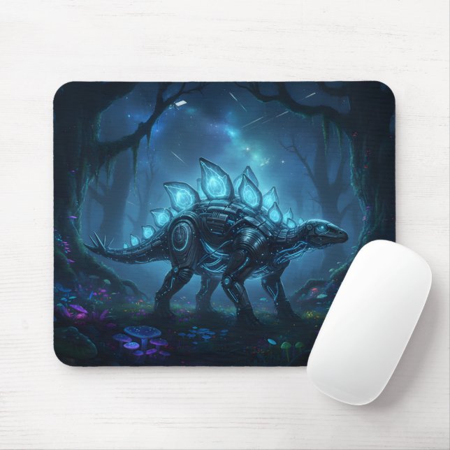 Cyberpunk Stegosaurus Gaming Mouse Pad Musmatta (Med mus)