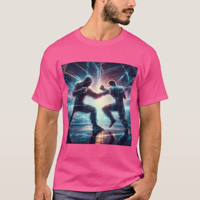 Cyberpunk Stil Futuristiska Mma Fight T Shirt (Framsida)