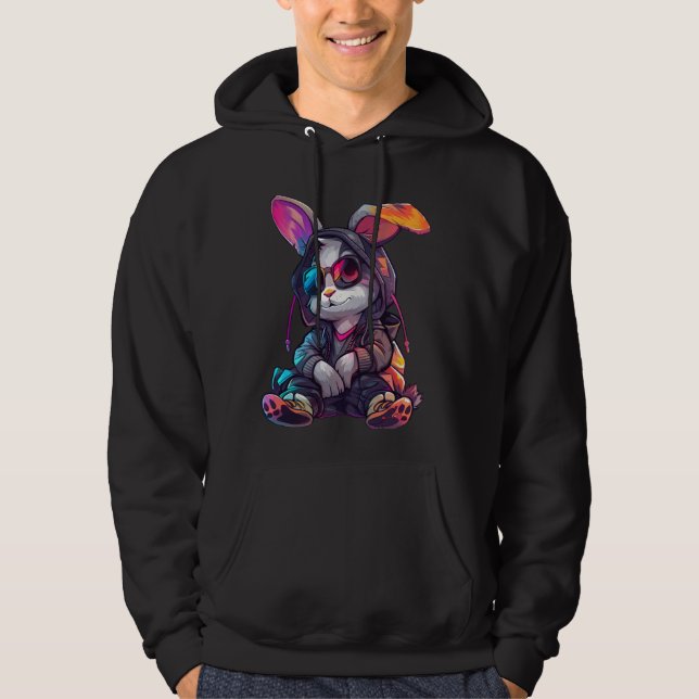 Cyberpunk Stil Rabbit Little Rabbit Cute Child Hoodie (Framsida)