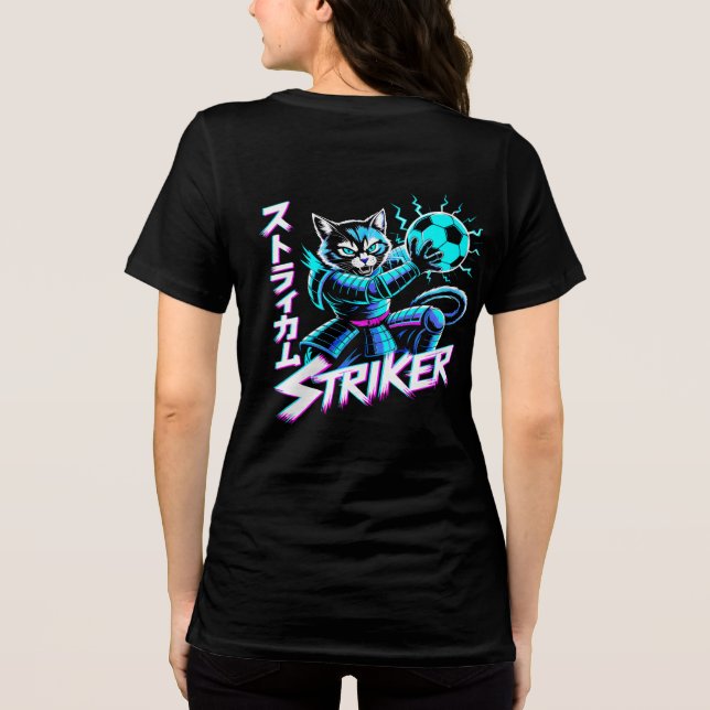Cyberpunk Striker Cat Dam-T-Shirt T Shirt (Baksida)