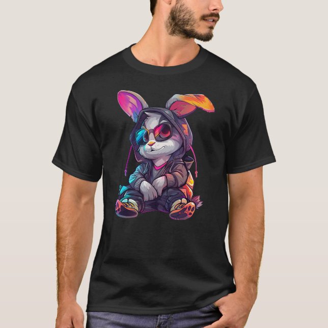 Cyberpunk Style Rabbit Little Rabbit Cute Child T Shirt (Framsida)