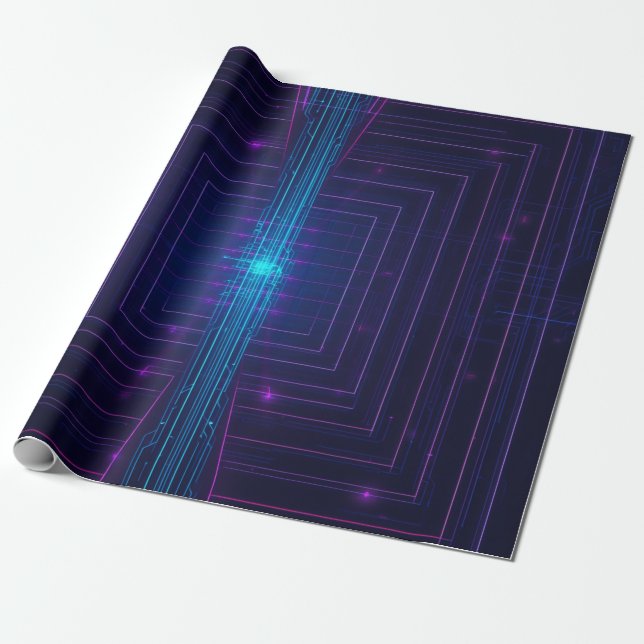 Cyberpunk Systemåtkomst Personlig Neonpresentförpa Presentpapper (Utrullad)