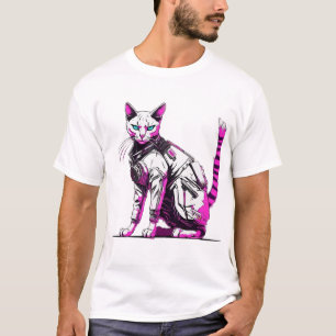Cyberpunk taktisk katt i Neon Gear T Shirt