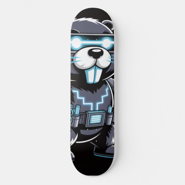 Cyberpunk Tech Bäver Däck Mini Skateboard Bräda 18,5 Cm (Framsida)