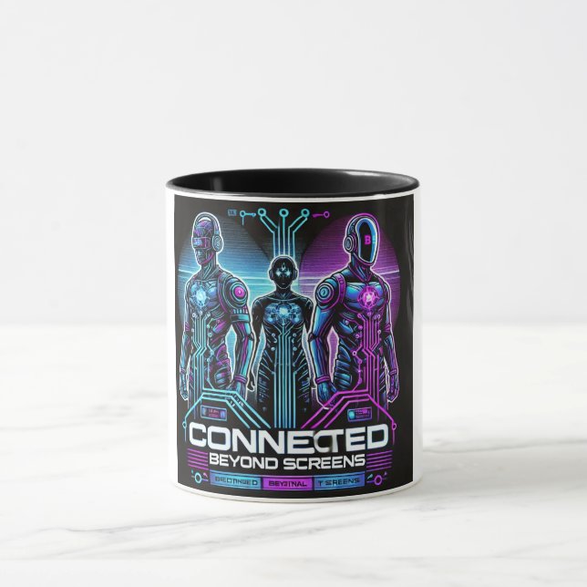 Cyberpunk Tech Friends Digital Bond Mugg (Center)