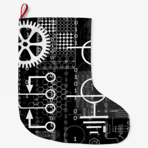 Cyberpunk Tech Geek Gear Electronic Ingenjör Math Stor Julstrumpa