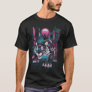 Cyberpunk Tiger - Futuristiska Neon Beast T Shirt