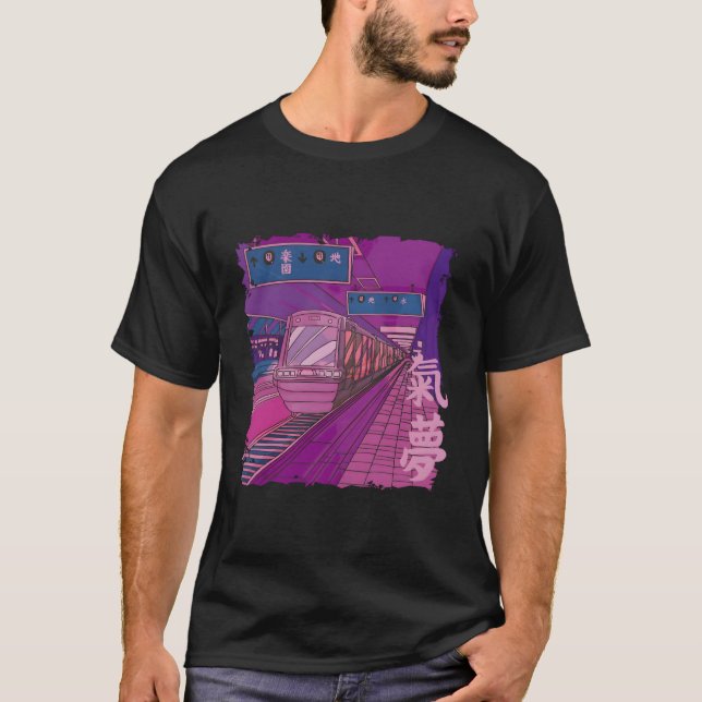 Cyberpunk Tokyo Japansk Vaporwave Aesthetic Stree T Shirt (Framsida)