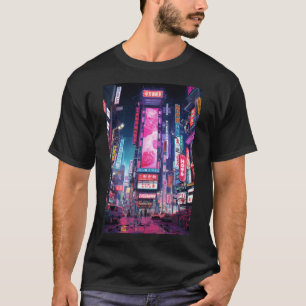 Cyberpunk Tokyo Neon Street T Shirt