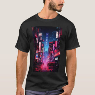 Cyberpunk Tokyo Night Street T Shirt