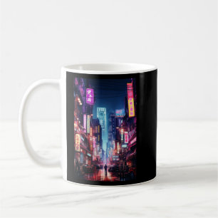 Cyberpunk Tokyo Street Neon Light Kaffemugg