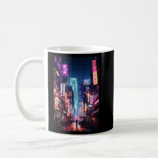 Cyberpunk Tokyo Street Neon Light Kaffemugg