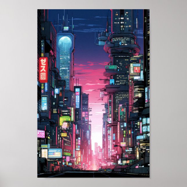 Cyberpunk Tokyo Street Neon Poster (Framsidan)