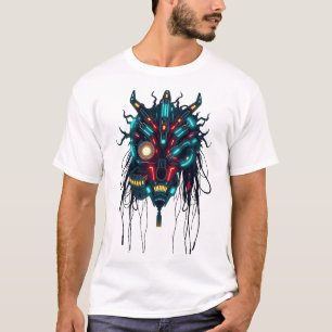 Cyberpunk Tribal Ansikte Art T-Shirt