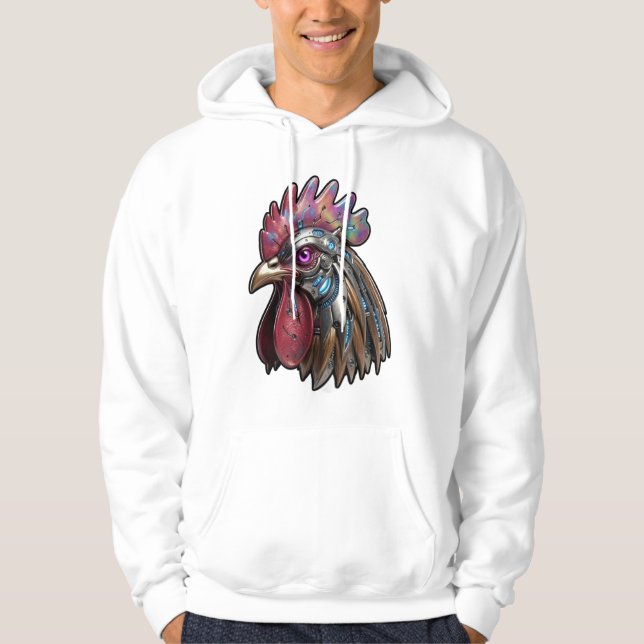 Cyberpunk Tupp Iridescent Mekanisk Konst Hoodie (Framsida)
