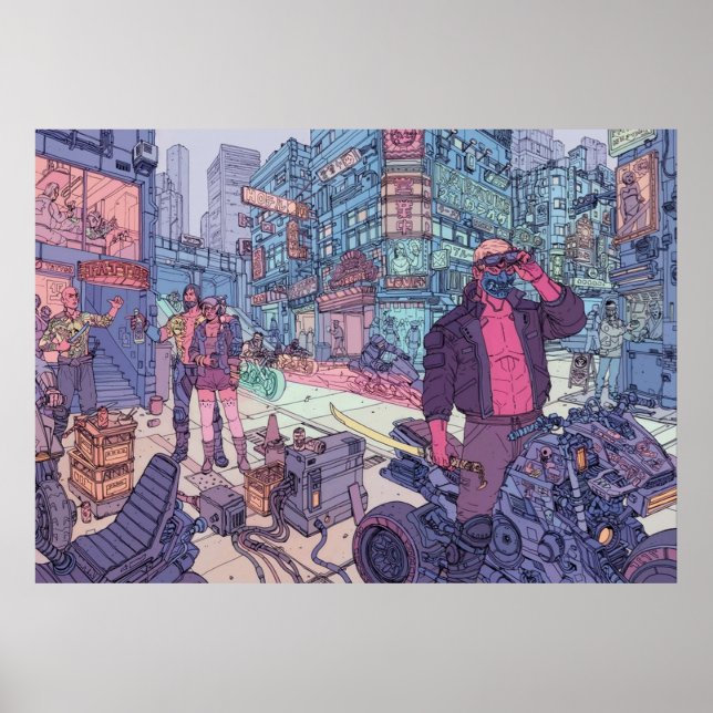 Cyberpunk Tyger Klo Gang Poster (Framsidan)