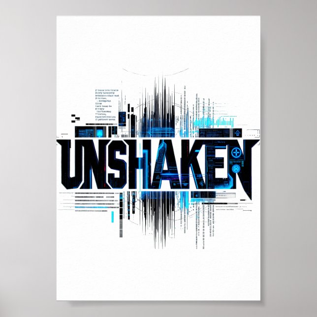 Cyberpunk-typografi-affisch som inte rubbas poster (Framsidan)