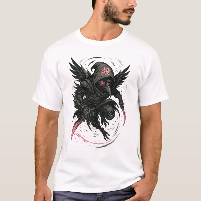 Cyberpunk Uggla (Stealth) T Shirt (Framsida)