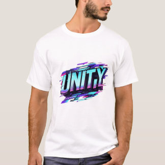 Cyberpunk UNITY: Glitch Effect Futuristiska Design T Shirt