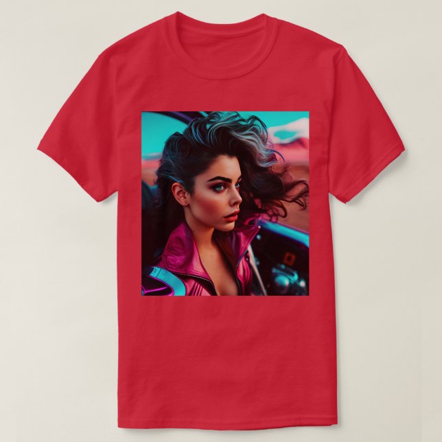 Cyberpunk Utfall för kvinnlig kvinnlig Futuristisk T Shirt (Design framsida)