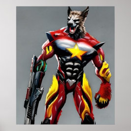 Cyberpunk Varg, Werevarg Art Digital Download Poster