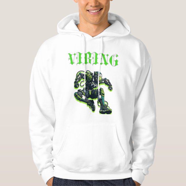 Cyberpunk VIBING Hoodie T-Shirt (Framsida)