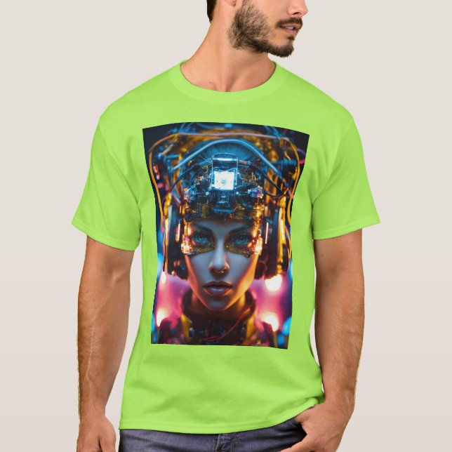 Cyberpunk Vision - Futuristiska och högteknologi T Shirt (Framsida)
