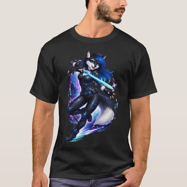 Cyberpunk Vixen T Shirt (Framsida)