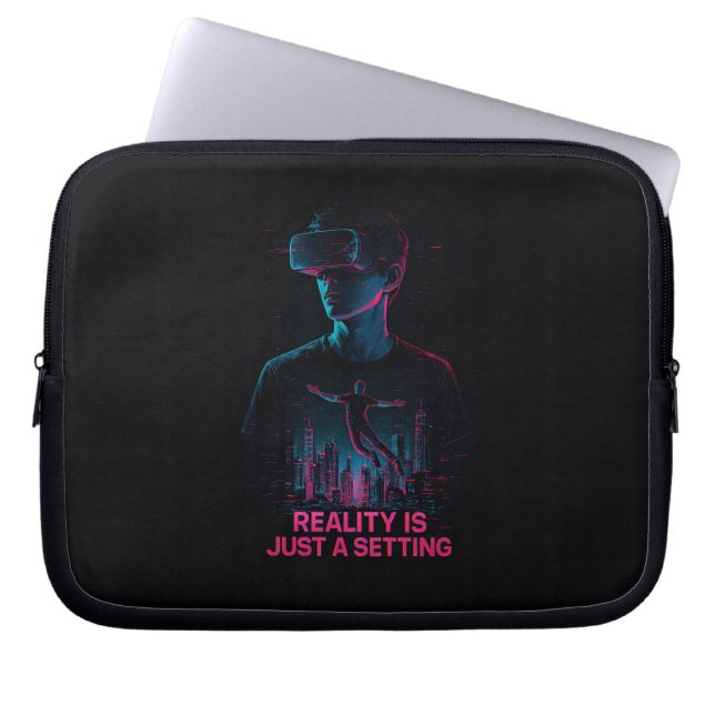 Cyberpunk VR-verklighetsinställning Laptopskydd (Framsidan)
