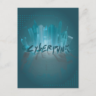 Cyberpunk-vykort Vykort