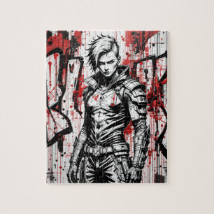 Cyberpunk Warrior Graffiti - Puzzle Pussel