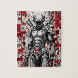 Cyberpunk Warrior Graffiti - Puzzle Pussel