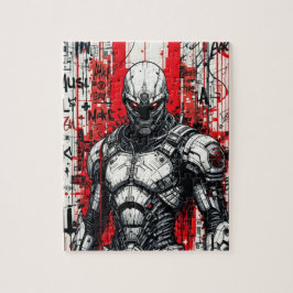 Cyberpunk Warrior Graffiti - Puzzle Pussel
