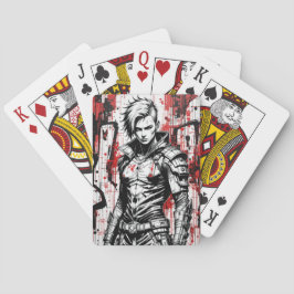 Cyberpunk Warrior Graffiti-spelkort Casinokort