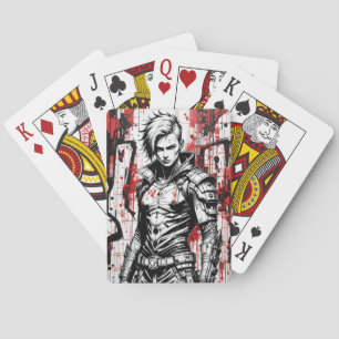 Cyberpunk Warrior Graffiti-spelkort Casinokort