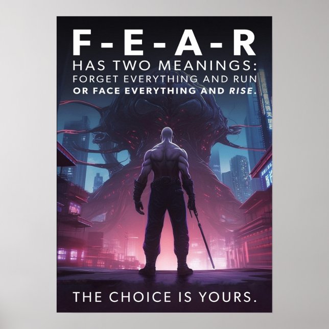 Cyberpunk - Warrior, Gym, Workout, Success Poster (Framsidan)