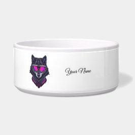 Cyberpunk Wolf Neon Art Personalizable Name Mug -