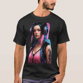 Cyberpunk Woman Animie Stil T Shirt
