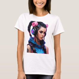 Cyberpunk Woman Animie Stil T Shirt