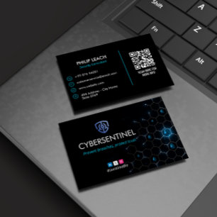 Cybersäkerhet - företag Futuristiska för enkel M Visitkort