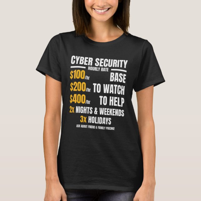 Cybersäkerhet per timme t shirt (Framsida)