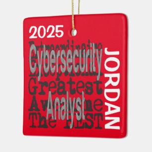 Cybersäkerhetsanalytiker Extraordinaire ANPASSAD Julgransprydnad Keramik
