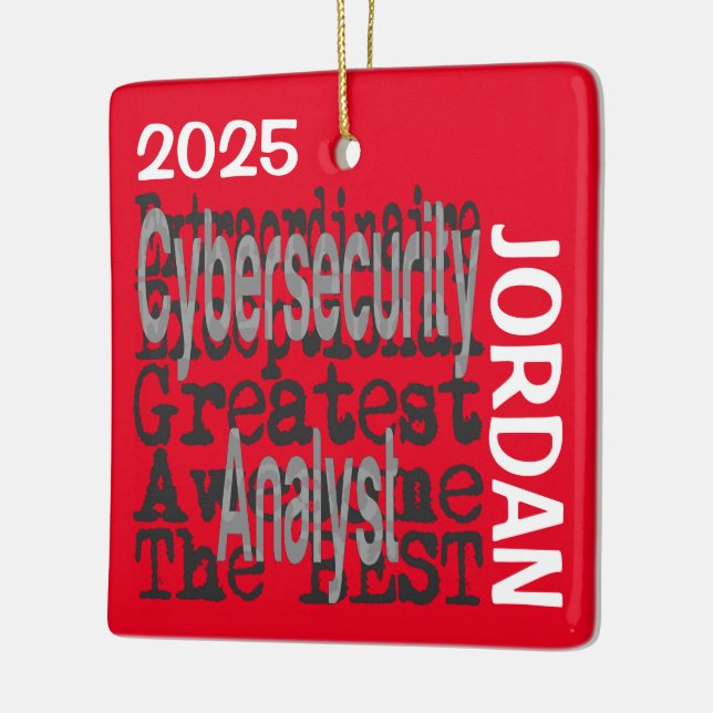 Cybersäkerhetsanalytiker Extraordinaire ANPASSAD Julgransprydnad Keramik (Vänster)