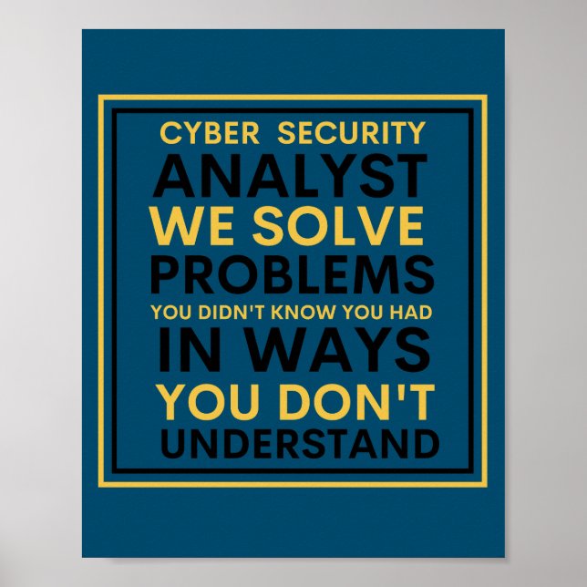 Cybersäkerhetsanalytiker vi löser problem poster (Framsidan)