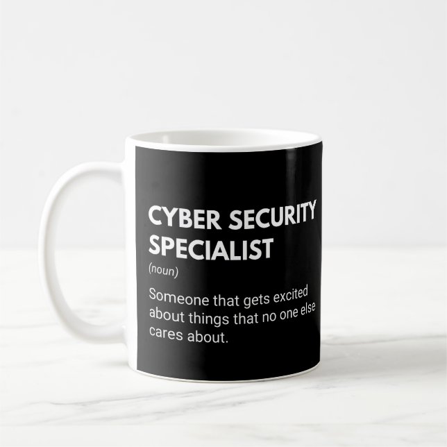 Cybersäkerhetsspecialist Rolig dataner Kaffemugg (Vänster)