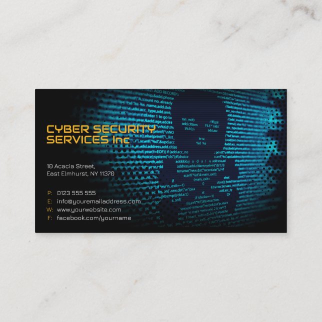 Cybersäkerhetstjänster | Säkerhetskonsultation Visitkort (Baksida)