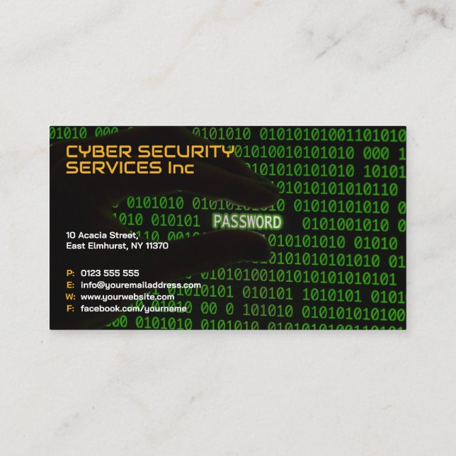 Cybersäkerhetstjänster | Säkerhetskonsultation Visitkort (Baksida)